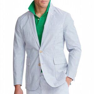 Lauren Ralph Lauren Men's Seersucker Suit Jacket Sport Coat Blazer Size 38R